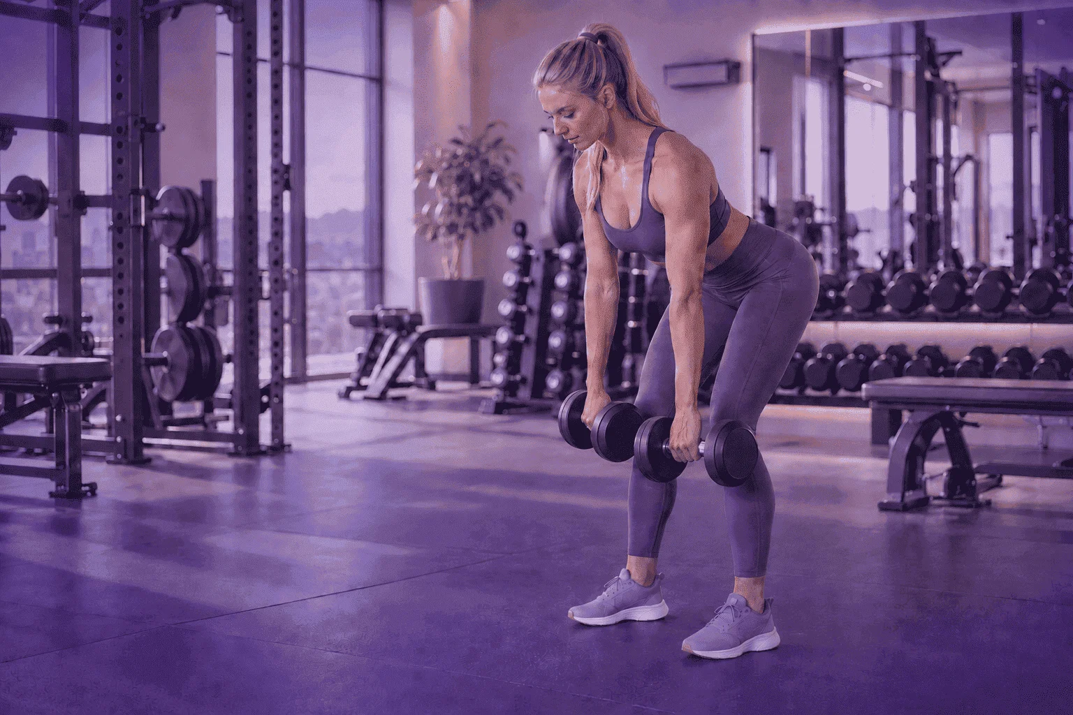 Professional workout in a gym